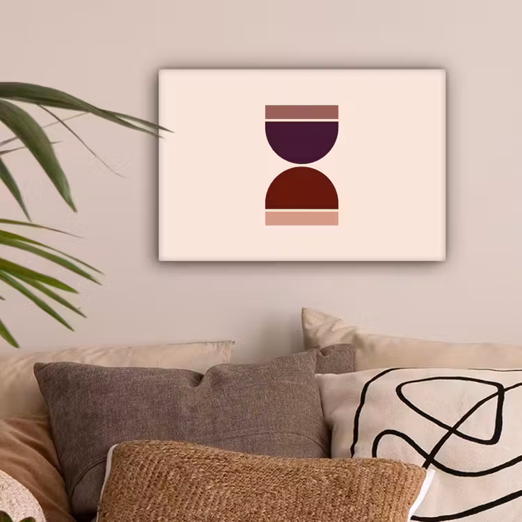 Zandloper - Symmetrisch - Rood - Paars canvas 2cm klein -sfeer1