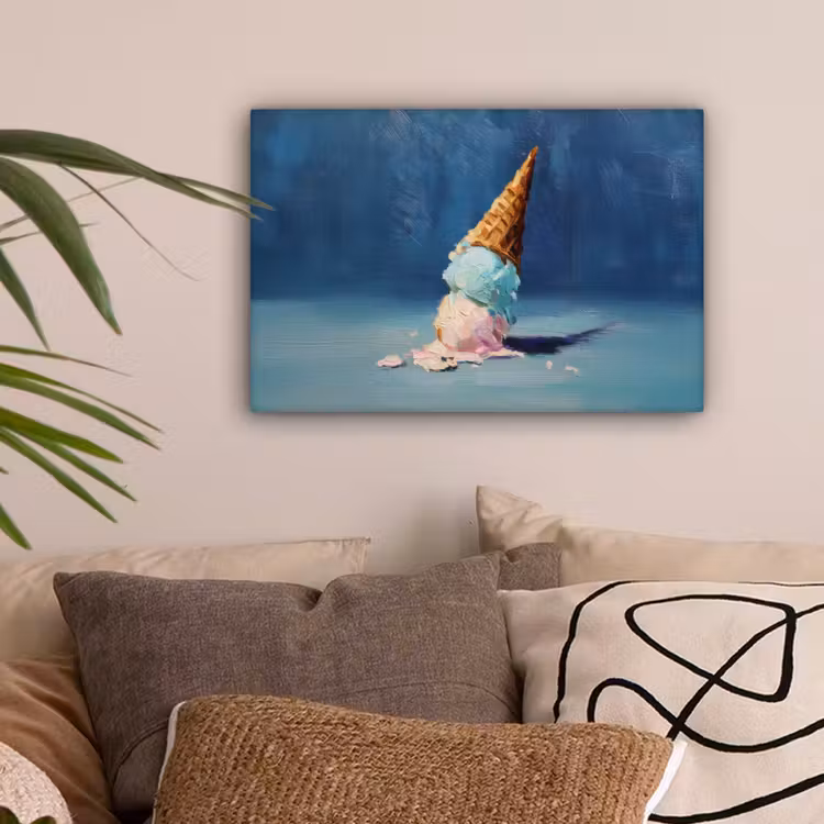 Ijshoorn - Bolletjes - Smelt - Roze canvas 2cm klein -sfeer1