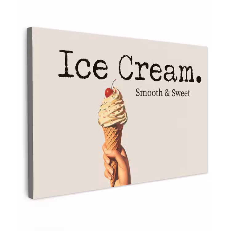 Ice cream - Softijs - Kleurrijk - Kers canvas 2cm klein -z3d