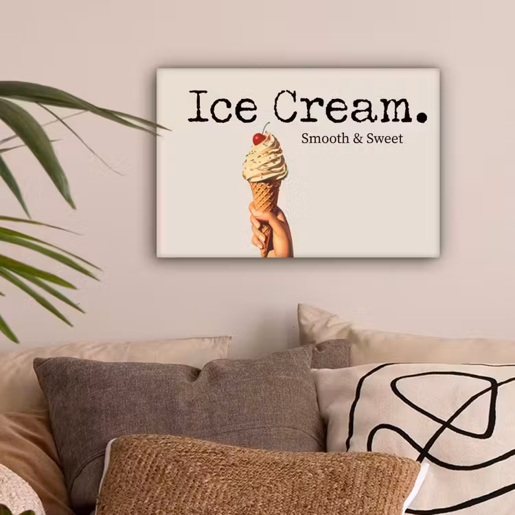 Ice cream - Softijs - Kleurrijk - Kers canvas 2cm klein -sfeer1