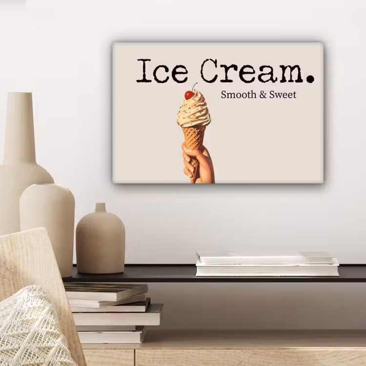 Ice cream - Softijs - Kleurrijk - Kers canvas 2cm klein -sfeer6