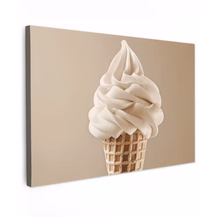 IJs - Softijs - Romig - Hoorntje - Beige canvas 2cm klein -z3d