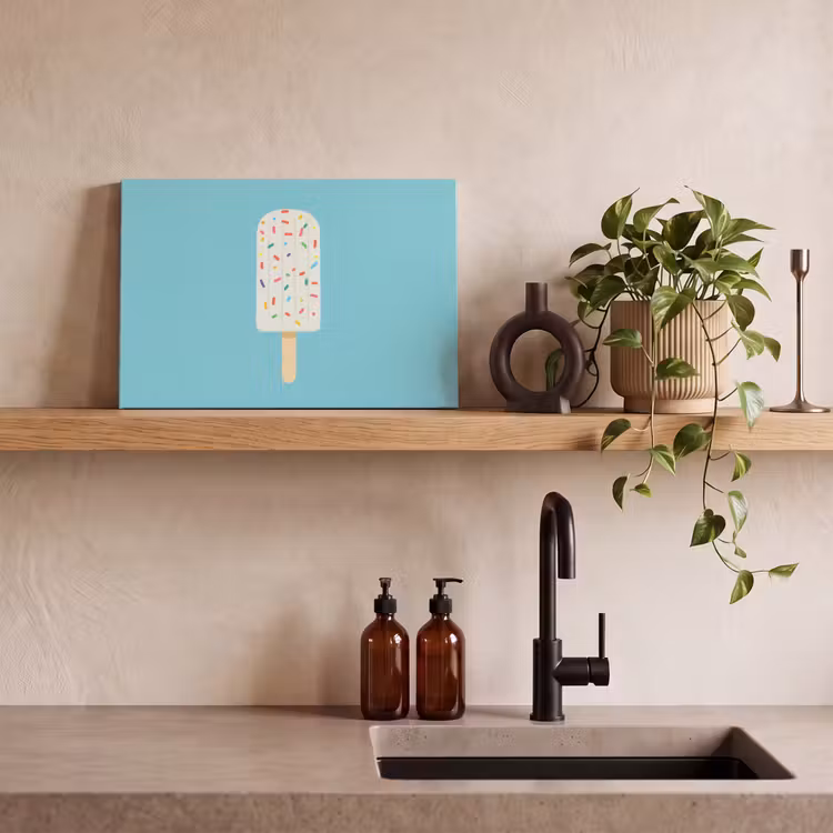 Ijsje - Stokje - Sprinkles - Lichtblauw canvas 2cm klein -sfeer3