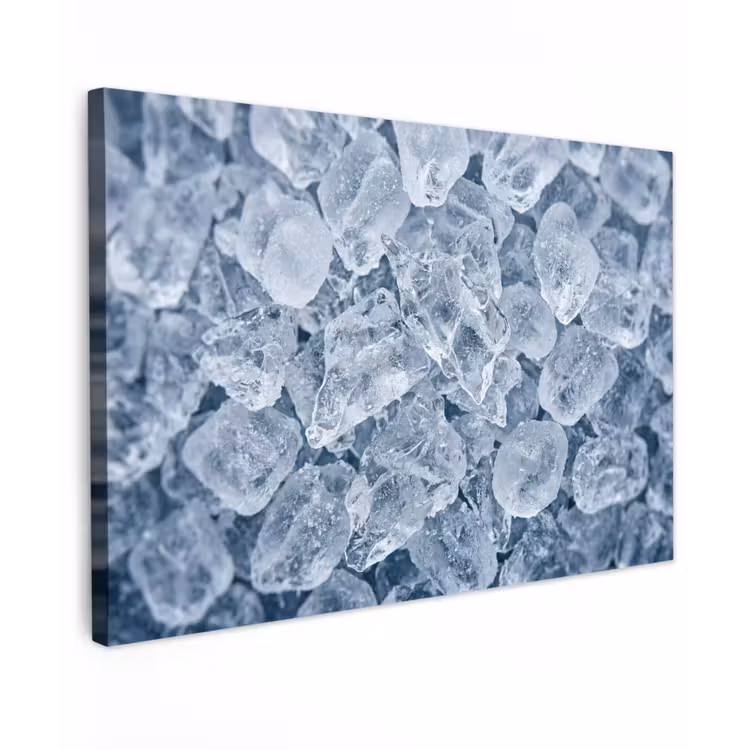 Ijsblokjes - Water - Blauw canvas 2cm klein -z3d