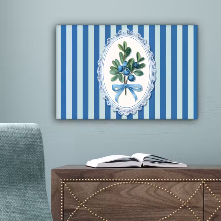 Illustratie - Bessen - Blauw - Strepen canvas 2cm klein -sfeer4