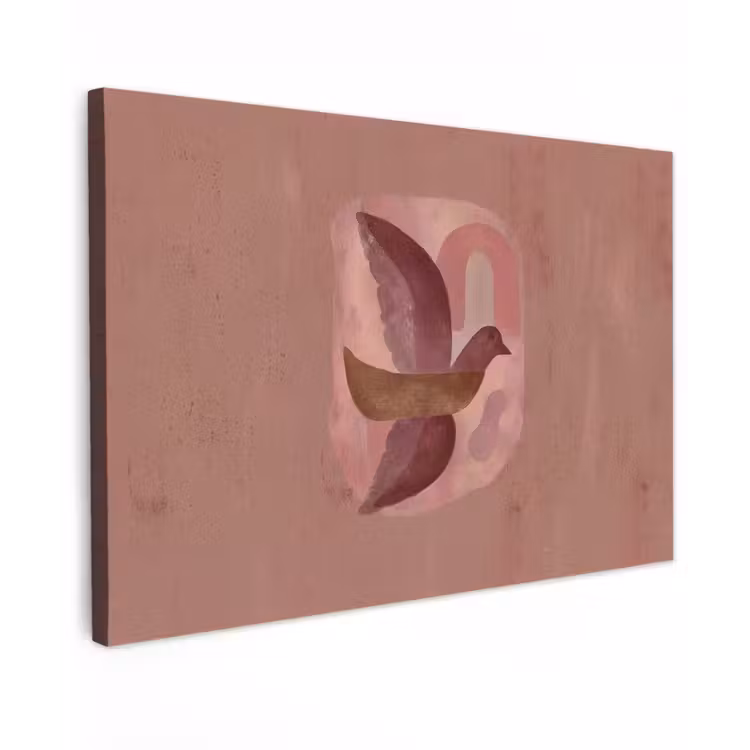 Illustratie - Vogels - Abstract - Roze canvas 2cm klein -z3d