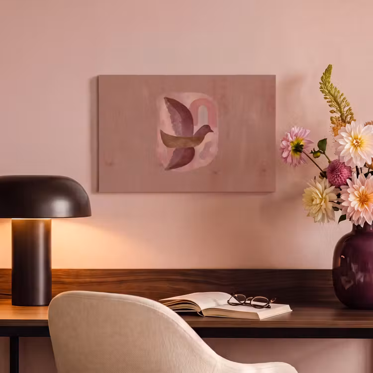 Illustratie - Vogels - Abstract - Roze canvas 2cm klein -sfeer4