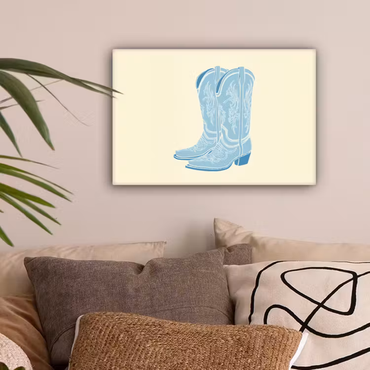 Illustratie - Cowboylaarzen - Patroon canvas 2cm klein -sfeer1