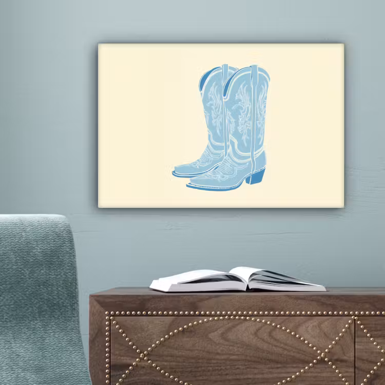 Illustratie - Cowboylaarzen - Patroon canvas 2cm klein -sfeer4