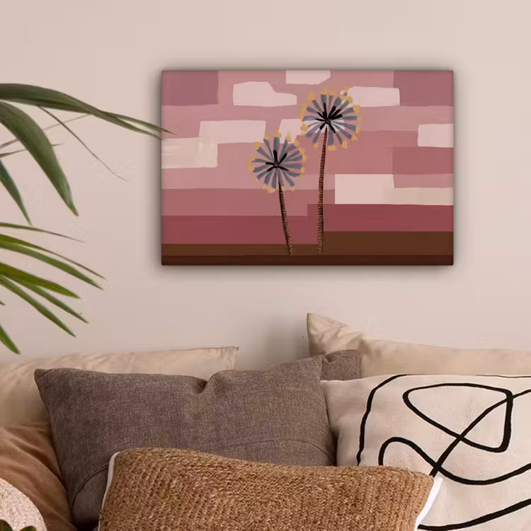 Illustratie - Bloemen - Vlakken - Abstract canvas 2cm klein -sfeer1