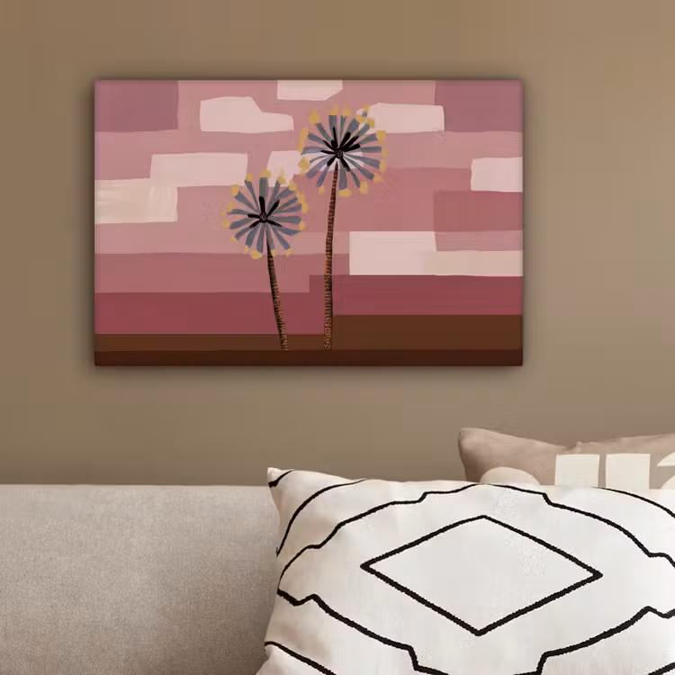 Illustratie - Bloemen - Vlakken - Abstract canvas 2cm klein -sfeer3