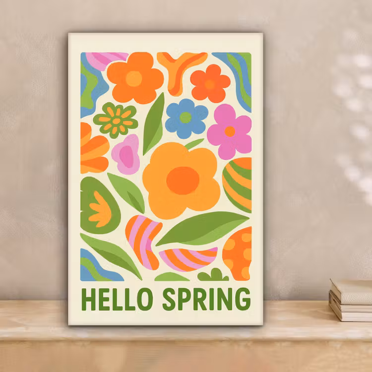 Illustratie - Bloemen - Quote - Kleurrijk canvas 2cm klein -sfeer1