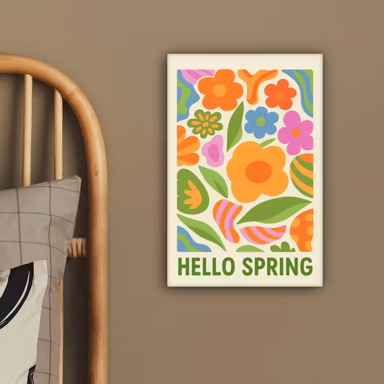 Illustratie - Bloemen - Quote - Kleurrijk canvas 2cm klein -sfeer3