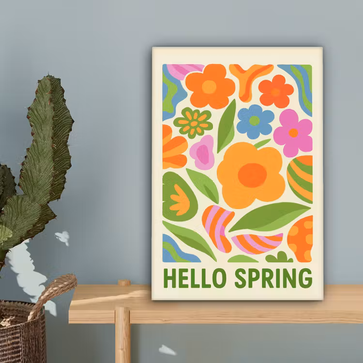Illustratie - Bloemen - Quote - Kleurrijk canvas 2cm klein -sfeer4