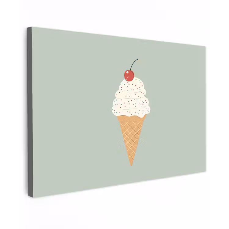 Illustratie - Ijsje - Spikkels - Kers canvas 2cm klein -z3d