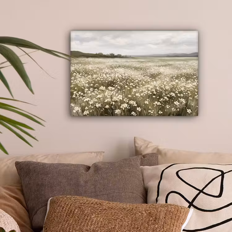 Illustratie - Landschap - Wit canvas 2cm klein -sfeer1