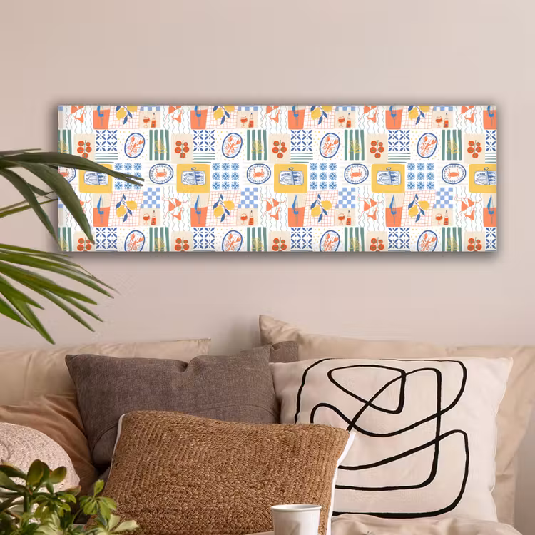 Zee - Sfeer - Mozaïek - Wijn canvas 2cm klein 828 -sfeer1