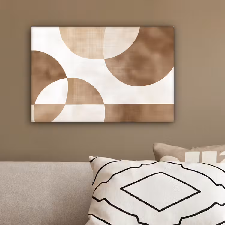 Snijdende cirkels - Overlappende vlakken canvas 2cm klein -sfeer3