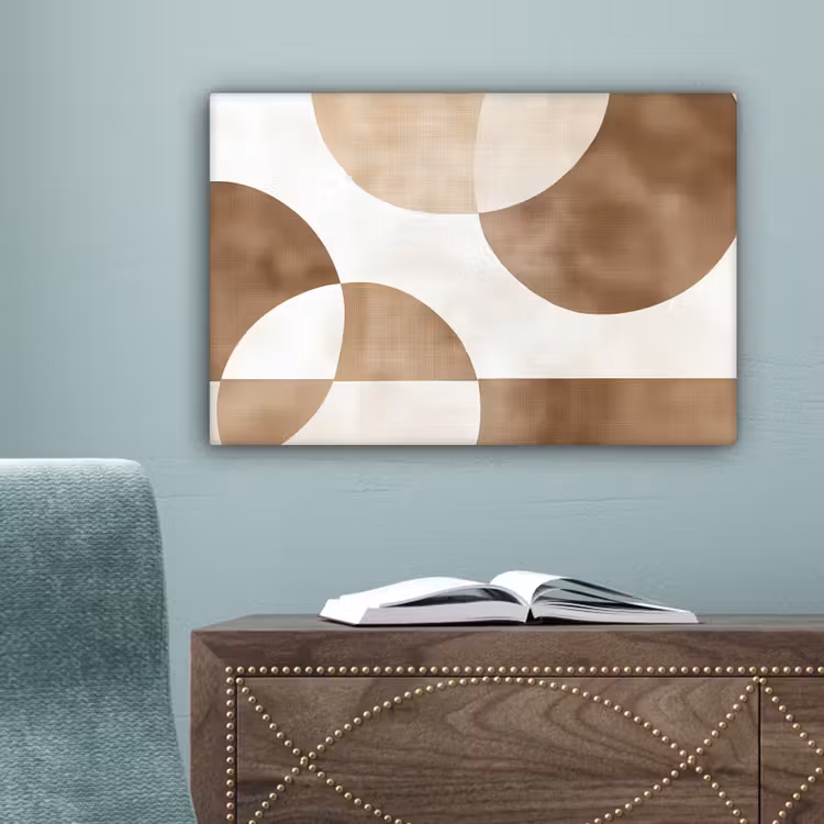 Snijdende cirkels - Overlappende vlakken canvas 2cm klein -sfeer4