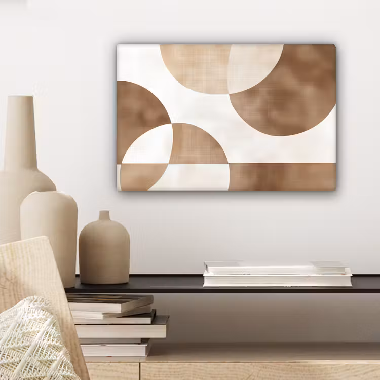 Snijdende cirkels - Overlappende vlakken canvas 2cm klein -sfeer6