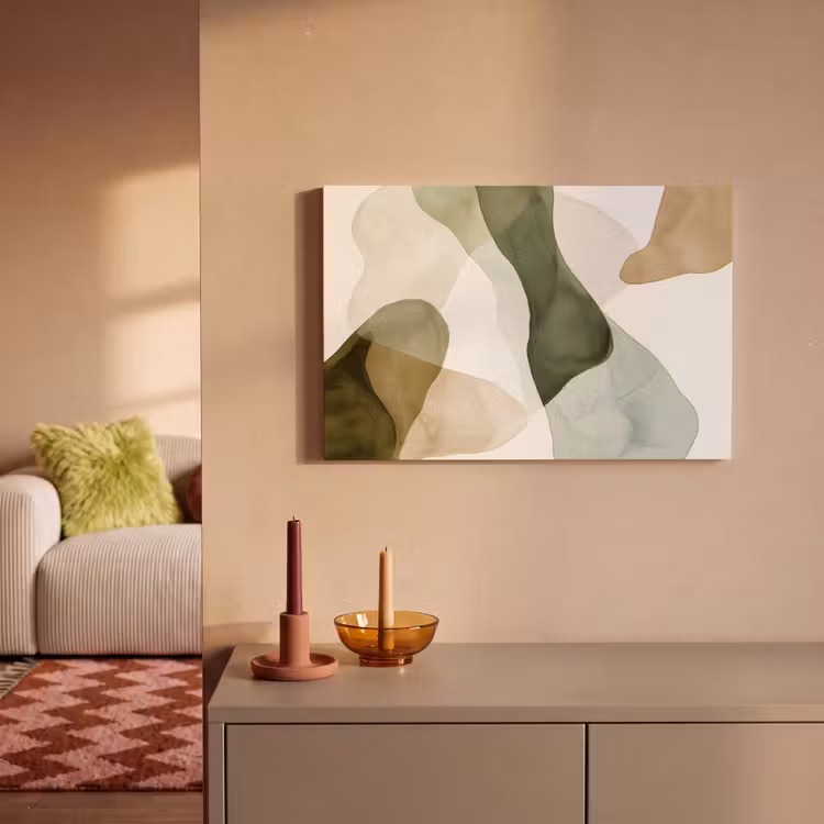 Japandi - Abstract - Groen canvas 2cm klein -sfeer1
