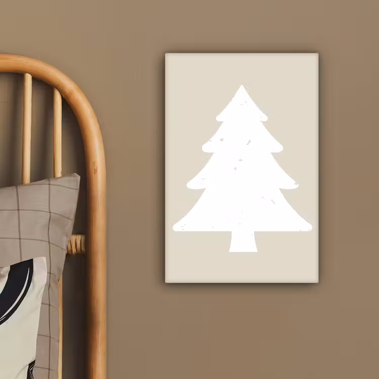 Japandi - Kerstboom - Beige - Kerstversiering canvas 2cm klein -sfeer3