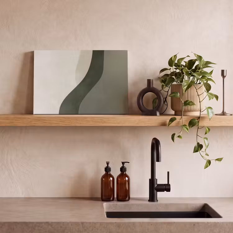 Japandi - Groen - Abstract - Modern canvas 2cm klein -sfeer3