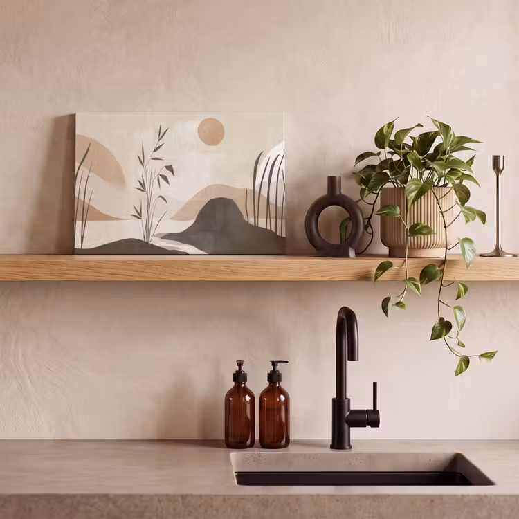 Japandi - Landschap - Beige canvas 2cm klein -sfeer3