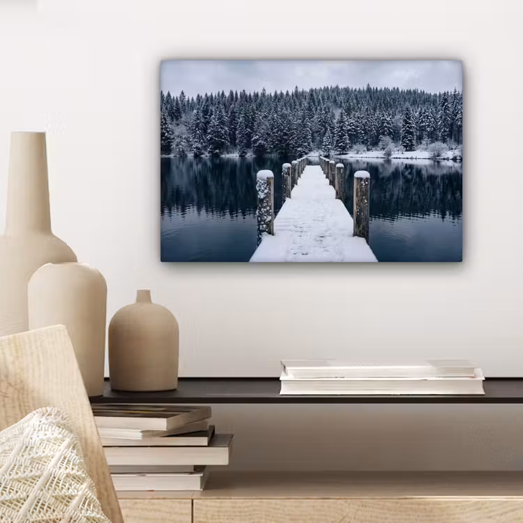 Steiger - Meer - Sneeuw - Bergen - Rustgevend canvas 2cm klein -sfeer6