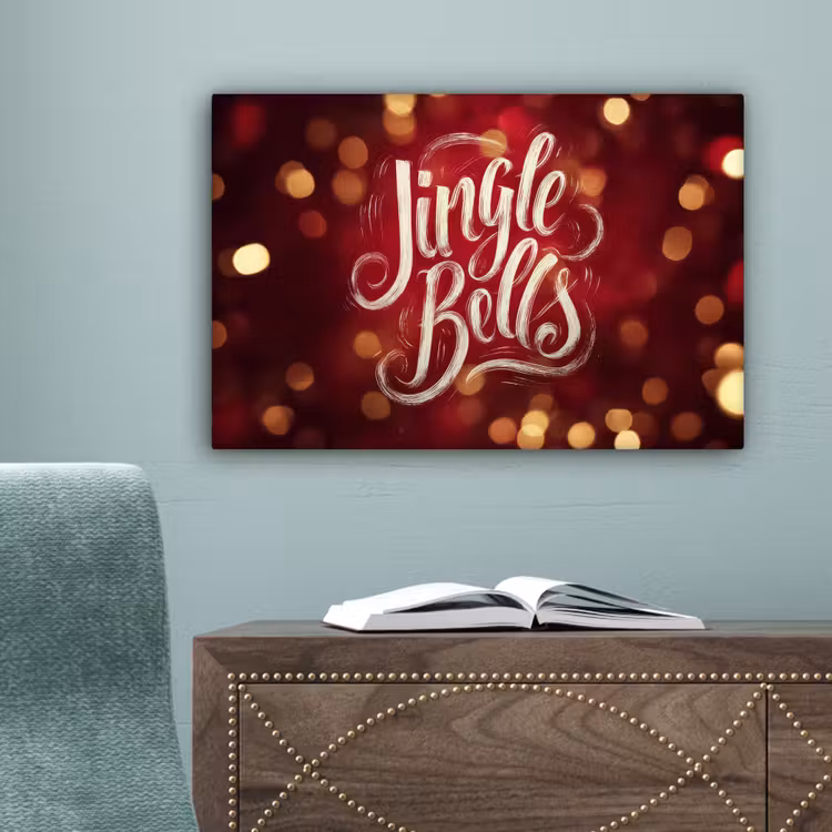Jingle - Bells - Kerst - Rood canvas 2cm klein -sfeer4