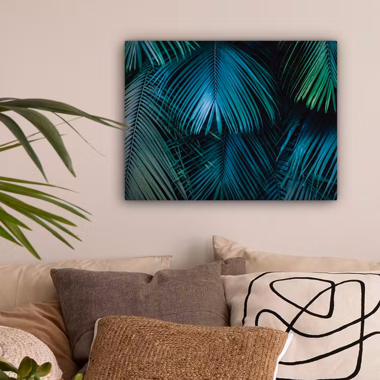 Inductie mat - Jungle - Inductie beschermer - Palmblad - Natuur canvas 2cm klein -sfeer1