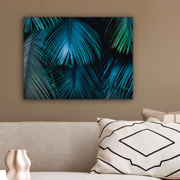 Inductie mat - Jungle - Inductie beschermer - Palmblad - Natuur canvas 2cm klein -sfeer3