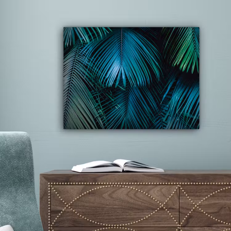 Inductie mat - Jungle - Inductie beschermer - Palmblad - Natuur canvas 2cm klein -sfeer4