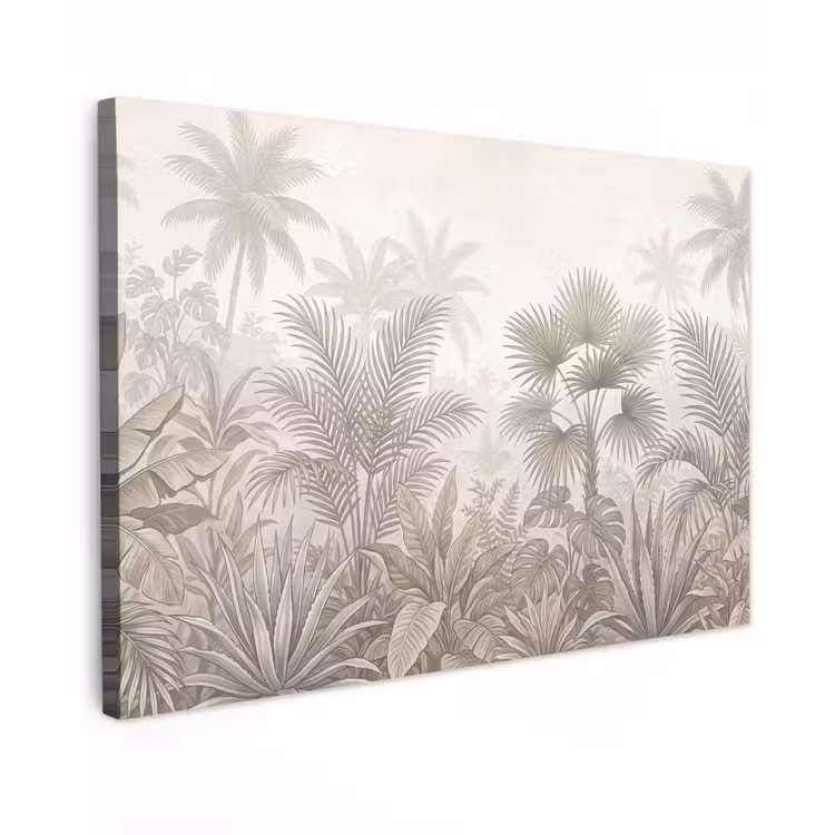 Jungle - Tropisch - Natuur -Vintage - Beige canvas 2cm klein -z3d