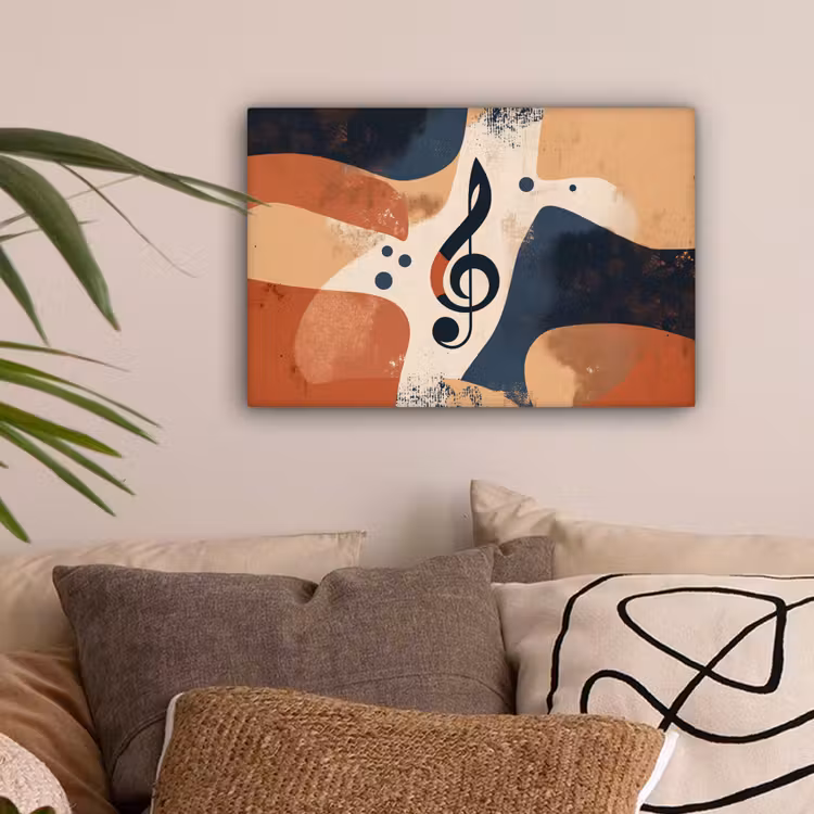 Sleutel - G - Abstract - Beige canvas 2cm klein -sfeer1