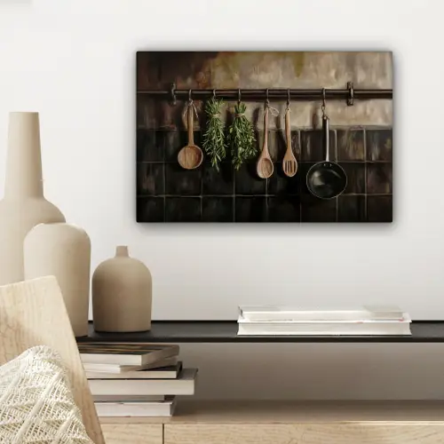 Keukengerei - Rustiek - Tegels - Kruiden canvas 2cm klein -sfeer6