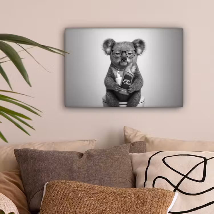 Koala - Bril - Toilet canvas 2cm klein -sfeer1