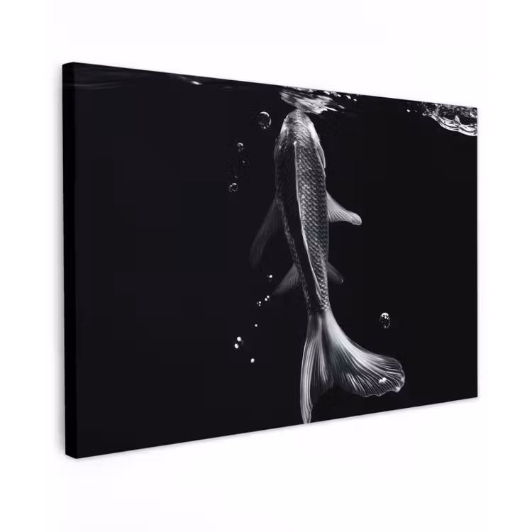 Koi - Vissen - Water - Zwart canvas 2cm klein -z3d