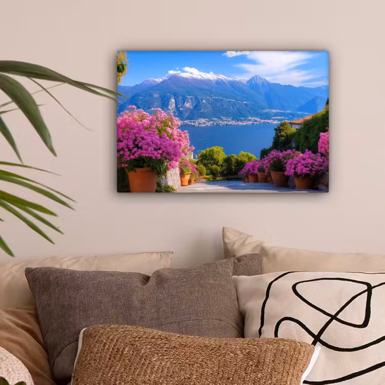 Lake Como - Italië - Landschap canvas 2cm klein -sfeer1