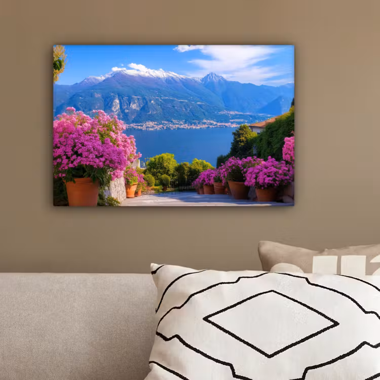 Lake Como - Italië - Landschap canvas 2cm klein -sfeer3