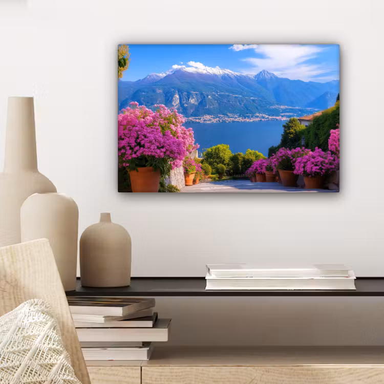 Lake Como - Italië - Landschap canvas 2cm klein -sfeer6