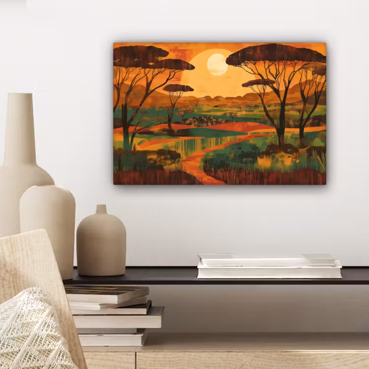 Landschap - Afrikaans - Zon canvas 2cm klein -sfeer6