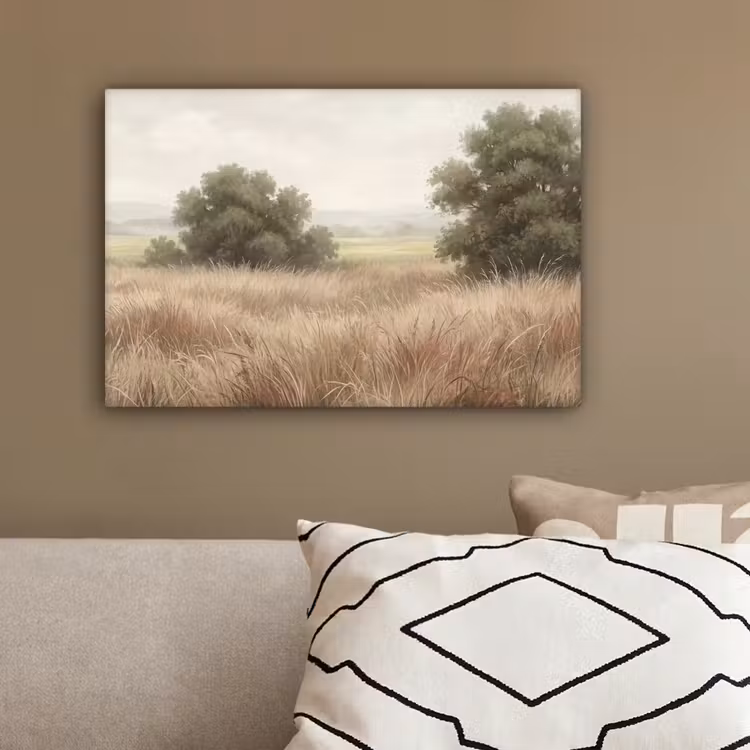 Landschap - Minimalistisch - Beige canvas 2cm klein -sfeer3