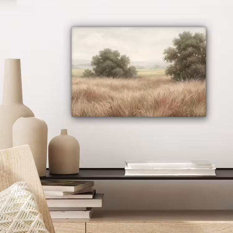 Landschap - Minimalistisch - Beige canvas 2cm klein -sfeer6
