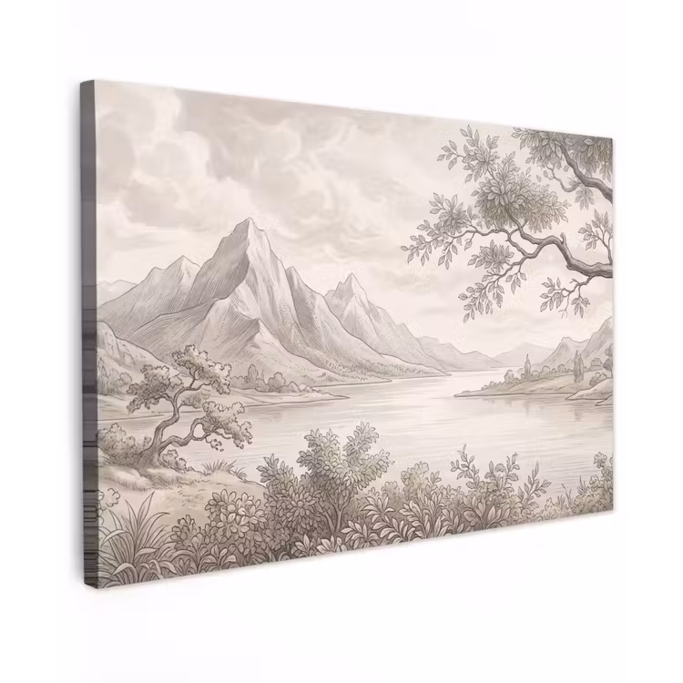 Landschap - Bergen - Meer - Natuur canvas 2cm klein -z3d