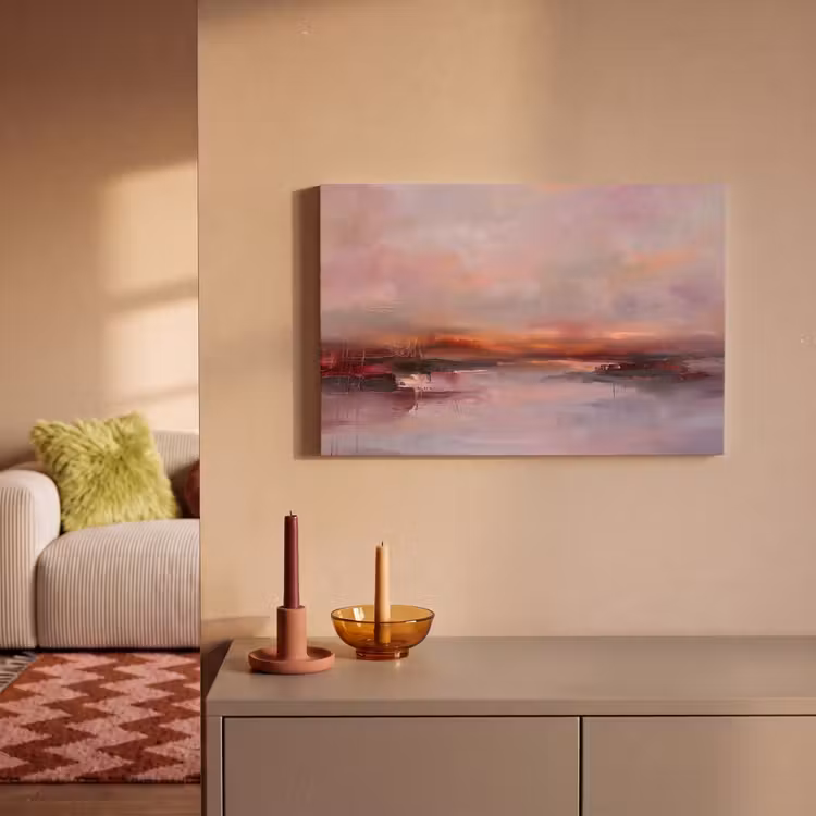 Landschap - Zonsondergang - Abstract - Modern - Roze canvas 2cm klein -sfeer1
