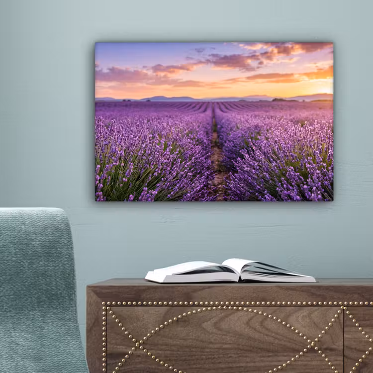 Lavendel - Veld - Natuur - Paars canvas 2cm klein -sfeer4