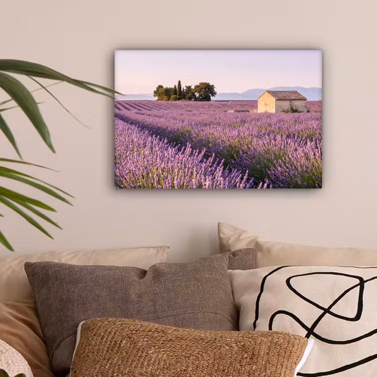 Lavendel - Landschap - Sereen - Paars canvas 2cm klein -sfeer1