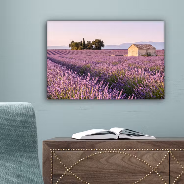 Lavendel - Landschap - Sereen - Paars canvas 2cm klein -sfeer4