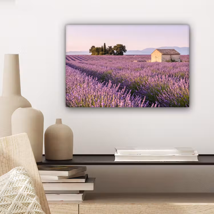 Lavendel - Landschap - Sereen - Paars canvas 2cm klein -sfeer6